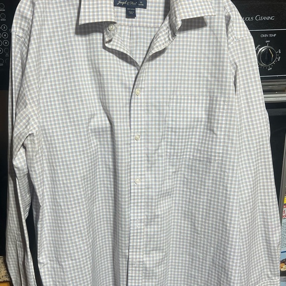 Joseph & Feiss Non Iron Plaid & Checks Long Sleeve Dress Shirt Size 17 34/35 - Picture 3 of 6